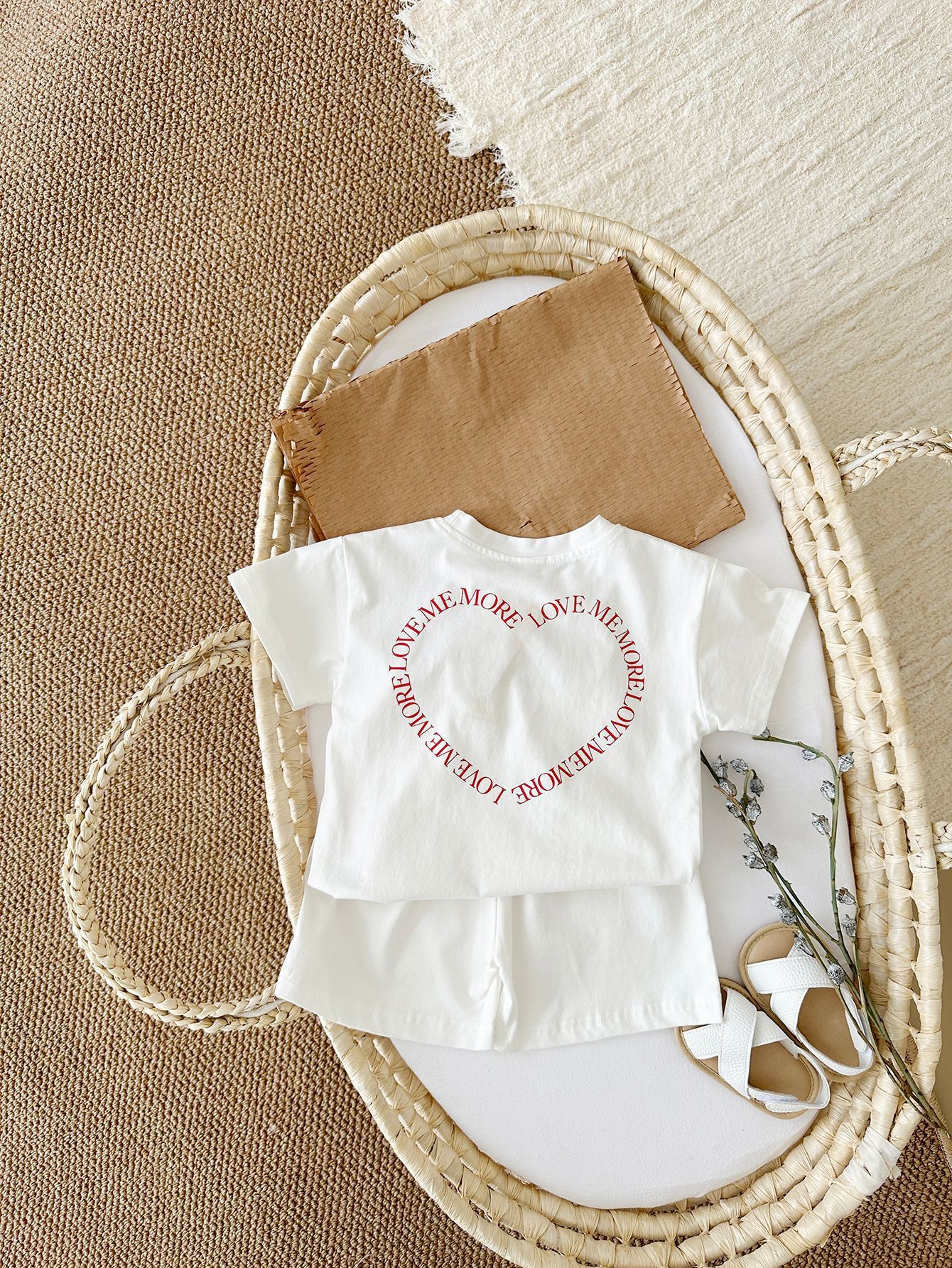 Baby's Short Sleeve "Love Me More" 2-Piece Set