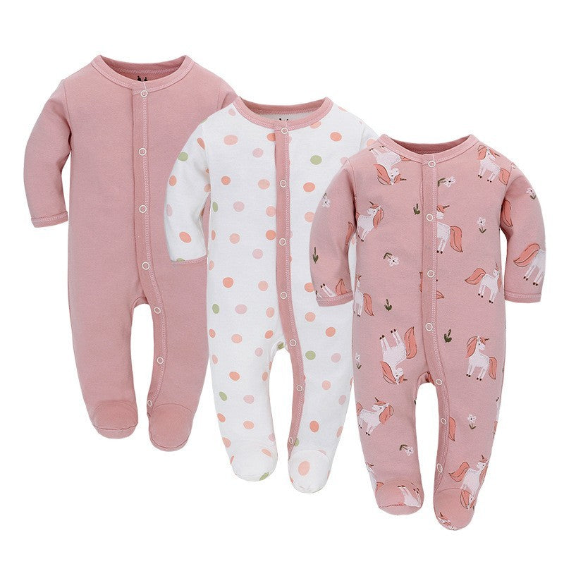 Set of 3 Baby's Jumpsuit Long Sleeve Romper Onesies