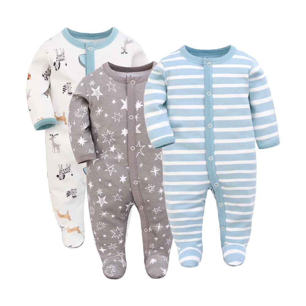 Set of 3 Baby's Jumpsuit Long Sleeve Romper Onesies