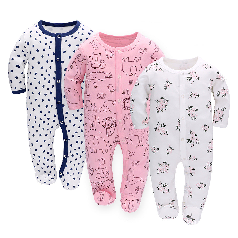 Set of 3 Baby's Jumpsuit Long Sleeve Romper Onesies