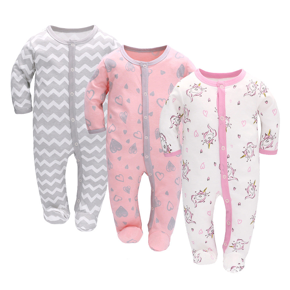 Set of 3 Baby's Jumpsuit Long Sleeve Romper Onesies