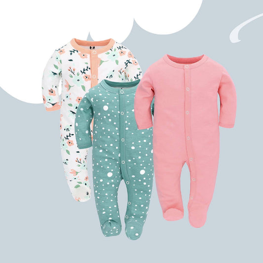 Set of 3 Baby's Jumpsuit Long Sleeve Romper Onesies