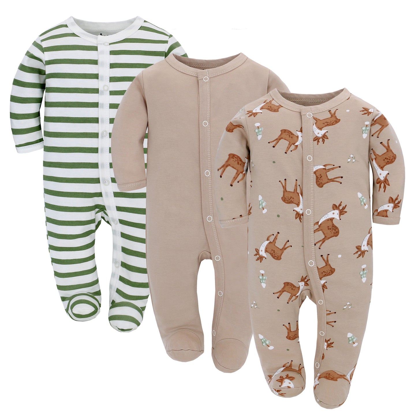 Set of 3 Baby's Jumpsuit Long Sleeve Romper Onesies