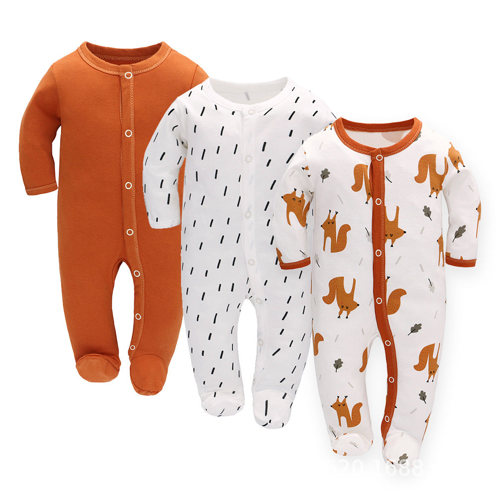 Set of 3 Baby's Jumpsuit Long Sleeve Romper Onesies