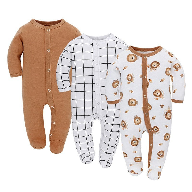 Set of 3 Baby's Jumpsuit Long Sleeve Romper Onesies